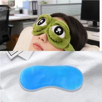 Juokinga liūdna varlė pliušinė akių kaukė galvos juosta – kvėpuojanti anime miego kaukė Sad Frog Eye Mask + Ice Pack