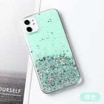 Star Epoxy is suitable for Apple 17 mobile phone case glitter iPhone15 simple 16Promax transparent 11 soft case X samsung galaxy s22 ultra žalia