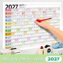Wall Mounted 2027 Calendar Planner Sheet Schedule Sticker To Do List Planner  Office Supplies 2027 beige