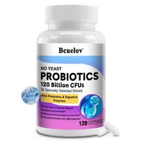 Bcuelov Probiotics Supplement 120 Billion CFUs, 36 Strains, with Prebiotics & Digestive Enzymes, 120 Caps 120 Capsules