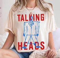 Vintage Style Talking Heads Graphic T-Shirt 80s Retro Band Tee David Byrne Big Suit Shirt New Wave Music Merch 3XL beige