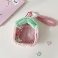 Mini duonos maišelis Monetinė Ausinių laido laikymo maišelis Mielas palapinės pliušinis Nešiojama piniginė Kūrybiškas monetų maišelis Laikymo maišelis rožinė