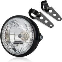 Meliore Motociklo 7 colių priekinis žibintas Daugiafunkcinis atšvaitas H4 lemputė su tvirtinimo laikikliais 35W one size black