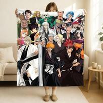 Anime Bleach tybw 4 dalies pledas Minkštas ir draugiškas odai, skirtas sofai, lovai, trumpam miegui, lovatiesė, visų sezonų antklodė 75x90cm gray