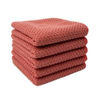 Yousheng 5Pcs Microfiber Dishcloths Absorbent Textured Reusable Rag Kitchen Cleaning Cloth for Washing Dishes Wiping 30 cm brown