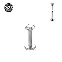 G23 Titanium Pin Claw Zirconium Barbell Set with 5A Zircon Labret Piercing Jewelry 0.8x8x3mm sidabras