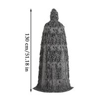 Halloween Rags Robes Breathable Halloween Medieval Hooded Cloak Retro Tattered Cape Horror Cloak for Party Cosplay Costume gray