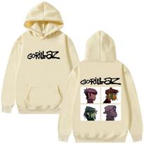 The Gorillaz Rock Band's Fashion Album Features Pattern Prints on Men's Women's Hoodies Sweatshirts Hip-hop Alternative Retro Pullovers M įvairiaspalvis
