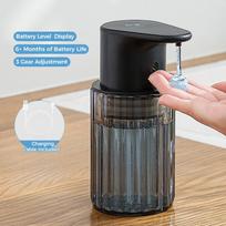 Virtuvės 300ml Automatinis Skysto Muilo Dozatorius USB Įkraunamas Be Kontaktinio Jutiklio Rankoms Didelės Talpos Valiklio Vonios Dozatorius black