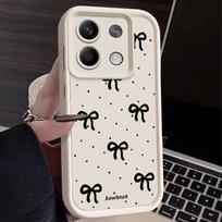 Bowknot Pattern Case For Xiaomi Redmi Note 13 Pro 4G 5G Funda Redmi Note 14 Pro 5G 13 12 11 Shockproof Bumper Soft Cover Coque Redmi Note 13 4G gray