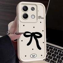 Bowknot Pattern Case For Xiaomi Redmi Note 13 Pro 4G 5G Funda Redmi Note 14 Pro 5G 13 12 11 Shockproof Bumper Soft Cover Coque Redmi Note 13 Pro+ 5G