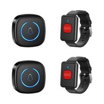 Wireless One-Button Emergency Alarm for Elderly - Bedside Call Help Remote black