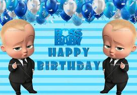 Boss Baby animacinis fonas Gražus kūdikio gimtadienio vakarėlio dekoras Kūdikio krikšto reikmenys Nuotraukos fonas Vakarėlio sienos vėliava 90.6x70.8inch/230*180cm