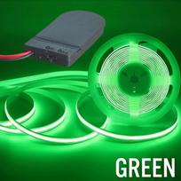 Baterija maitinamas DC5V 8MM COB LED juostinis šviestuvas 320 LED/m Raudonas Žalias Mėlynas Lankstus Lipni juosta 0,5M 1M 2M Namų dekoras 2M žalia