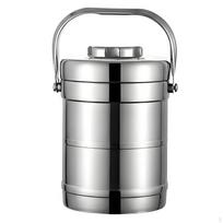 304 Stainless Steel Insulated Lunch Box, Vacuum Food Container, Portable Handle, Compartment Design gray