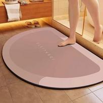 Super Absorbent Bath Mat Non Slip Backing Fast Drying For Bathroom Shower Home Use U beige