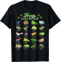 Frogs Around The World Types of Frogs T-Shirt Gift All Size S-4XL 2XL black
