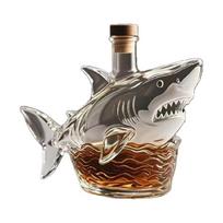 Artistic Shark Shape High Borosilicate Glass Whiskeys Decanter Feature Airtight Seal For Decorative And Functional Use 1 gray