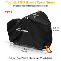 Toptrek Dviračio danga Vandeniui atspari Apsauginės dangos Lauko Anti-UV Dviračių danga Lietaus Sniego Vėjui atspari MTB Sodo Purvo dviračio priedai L-210x110x95cm