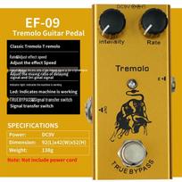 Gitaros efektų pedalas Elektrinis daugiafunkcis Reverb Chorus Delay Metalinis Stompbox Effects - 09 vibrato black