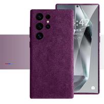 Originalus Alcantara odinis Magsafe dėklas Samsung Galaxy S24 S25 S25 Ultra magnetinis dangtelis Galaxy S24 Ultra violetinė