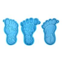 Foot Silicone Resin Mold,Foot  Epoxy Resin Casting Mold for DIY Crafts Car Pendant Jewelry Making Keychain Silicone Mold 1 mėlyna