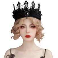 Goth Headband Goth Crown Black Queen Crown Black Tiaras Witch Crown Headpiece 1 juoda
