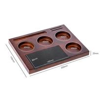 JUSTINLAU 51-58MM Coffee Tamper Station Stand Wooden Coffee Organizer Box for Portafilter Distributor&Puck Screen Coffee Tools gray