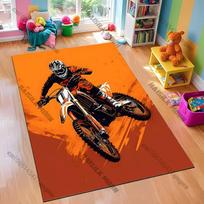 Motocross-Themed Rug for Active Spaces carpet for home sofa bedroom, gift 40cm x 60cm black