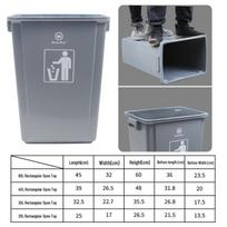 60L patalpų/lauko šiukšliadėžė su atverčiamu dangčiu virtuvei ir biurui 10L Rectangular Thickened gray