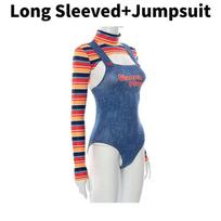 Chucky Mergaitės Cosplay Apranga Iš Poliesterio Audinio Teminiams Vakarėliams Bodysuit,L blue