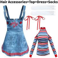 Chucky Mergaitės Cosplay Apranga Iš Poliesterio Audinio Teminiams Vakarėliams Short Skirt,M gray