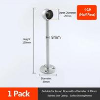 1 vnt. Nerūdijančio plieno vamzdžio laikiklis 19/22/25 mm Pusiau/Viso praėjimo Drabužių spintos strypo atrama Flanšas Drabužių spintos pakaba 1pc