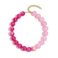 20mm Colorful Chunky Bead Statement Choker Necklace Trendy Women's Collar for Festival Gathering Jewelry Gift F pink