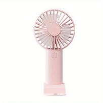 Handheld Fan Rechargeable Portable Mini USB Fan 3 Speed Mini Fan with Phone Holder rožinė