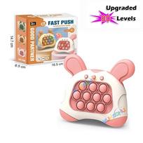 Quick Push Game Light Up Pop It Super Bubble Pop Game Whac-A-Mole Toy Antistress Stress Relief Toys For Kids Christmas Gifts beige