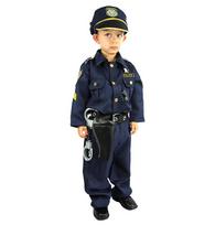 Prabangus, mielas pareigūno policijos kostiumas, vaikiškas berniukas, Helovino karnavalinis vakarėlis, puošni suknelė, uniforma, apranga Cosplay 140 mėlyna