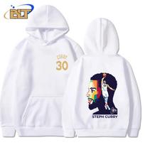 stephen curry double-sided printed adult hoodie loose large size sports sweatshirt casual top for men and women 3XL white