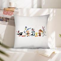 Animacinių filmų L-Looney Tunes veikėjų pagalvės užvalkalas Kvadratinės pagalvės užvalkalas Miegamojo, sofos, svetainės dekoravimas Atsitiktinis pagalvės užvalkalas 18x18Inch