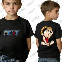 2026 New One Piece Anime Luffy Zoro Cartoon Graphic Cotton T-shirt For Children Summer Sports O-neck Tees Casual Kids/Adult Tops 150 white
