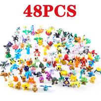 144 stiliaus Pokemon figūrėlės žaislai Anime Pikachu veiksmo figūrėlės modelis Dekoratyvinis papuošalas Kolekcionuokite žaislus Sukurta vaikų Kalėdų dovanai red
