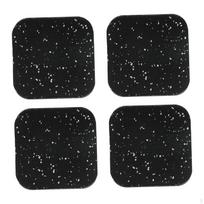 4 Pieces Treadmill Mat Exercise Equipment Pad Floor Protection Anti Vibration for Weight Benches black