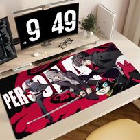 Gaming Mouse Pad Large Desk Mat Antislip Stitched Edges Persona  Anime Print Keyboard Pad for Gamer Home Office (as the picture,300x800x2mm) white