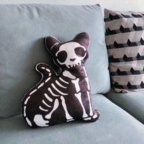 40CM Original Irregular-shaped Skeleton Cat and Dog Doll Personalized Throw Pillow Decoration Halloween Party Gift 40cm gray