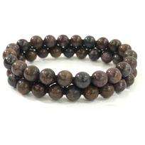 8mm African Pietersite Beads Stretchable Double Raw Bracelet 7.5  Handmade Charm Bracelet, Women Men Jewelry For Gift 2SB-57 black