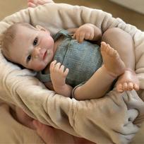 50cm Painted Elijah Bebe Reborn Boy With Full Body Vinyl Soft Touch Feeling Lifelike Real Newborn Baby Dolls gray