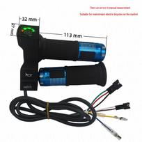 23-Switch Electric Vehicle Throttle with Horn & Voltage Display, Four-Light Design black