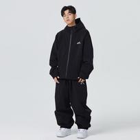 Outdoor Baggy Ski Suit for Men and Women Windproof Snow Suit Hooded Ski Jacket and Pants Set Waterproof Breathable Loose Fit Warm Snowboarding Suit M juoda