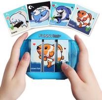 4-in-1 besisukantis dėlionė vaikams Fidget žaislai 3 4 5 6 7 8 metų amžiaus 4 dėlionės viename Smulkiosios motorikos įgūdžiai, Dovana berniukams ir mergaitėms nuo 3 metų blue