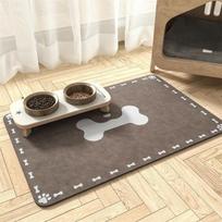 Pet Feeding Mat-Absorbent Pet Placemat Rubber Backing Quick Dry Water Mat For Dog Cat For Food And Water Bowl With Waterproof A32 30X40cm black